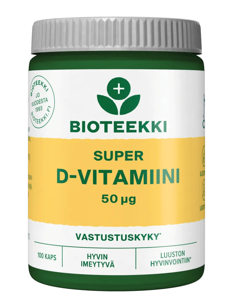 Bioteekki Super D-Vitamiini 50 ug 100 kaps