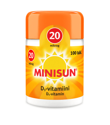 Minisun D-Vitamiini 20 mikrog tabl