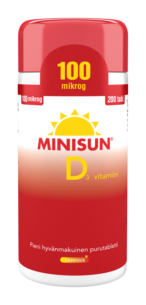 Minisun D-vitamiini 100 mikrog 200 tabl