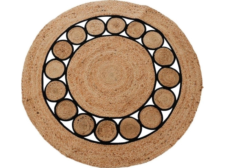 H&S Decoration BOHO punottu juutti matto iso pyöreä 120cm