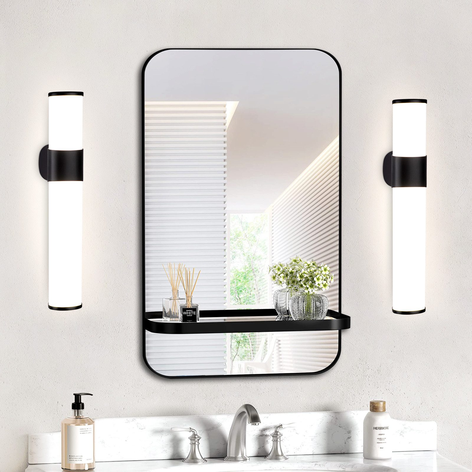 NETTLIFE LED-kylpyhuonevalaisin setti, 2 kpl seinävalaisimia, 6W, 30 cm